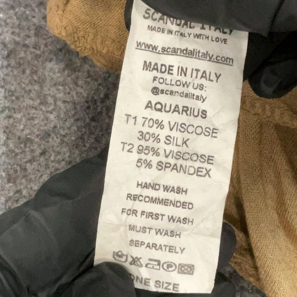 Aquarius (by Scandal Italy) Women's Silk Cocktail Dress In Mocha/Tan - One Size - Picture 10 of 10